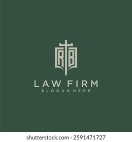 RC initial monogram for law firm with sword and shield logo image