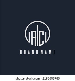 RC initial monogram logo with circle style dsign