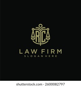 RC initial monogram logo for lawfirm with scale vector design