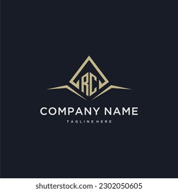 RC initial monogram logo for real estate with polygon style