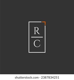 RC initial monogram logo for technology with square style design