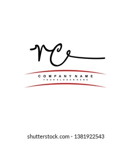 RC initial signature logo. handwriting logo template vector,