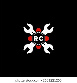 Initiales RC Vektor Stok Otomotif Logo Design