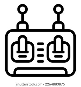 Rc joystick icon outline vector. Radio control. Drone model