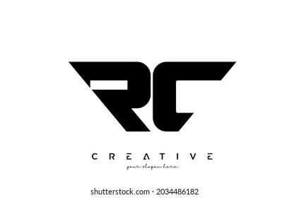 RC Letter Logo Design with Creative Modern Trendy Typography and Black Color
