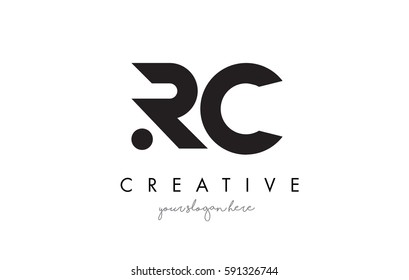 RC Letter Logo Design with Creative Modern Trendy Typography and Black Colors.
