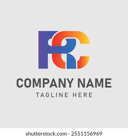 PLANTILLA de diseño de logotipo de marca de letra RC