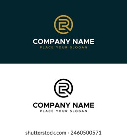 RC Letter Monogram Gold Minimalist Vector Logo