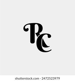 Logotipo de monograma de letra RC