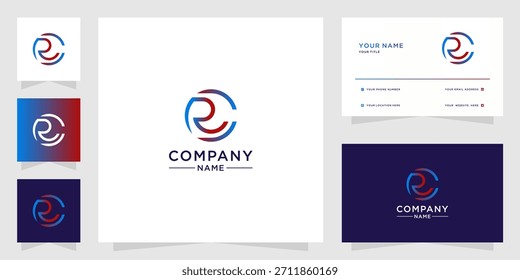 rc Lettermark Circle Logo Diseño moderno para la marca de la empresa