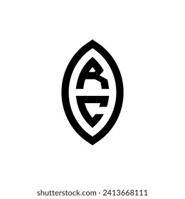 Monograma geométrico de línea RC con diseño profesional de alta calidad que se imprimirá bien