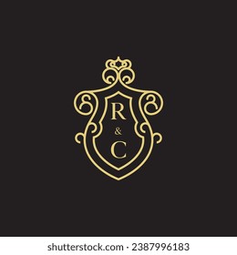 RC line vintage initial logo in high quality professional design that will print well across any print media
