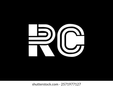 RC Logo Design Template Vector Graphic Branding Element.
