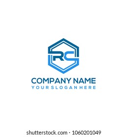 RC logo letter initial, Abstract polygonal Background Logo,