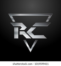 RC Logo, Metal Logo, Silver Logo, Monogram, Polygon