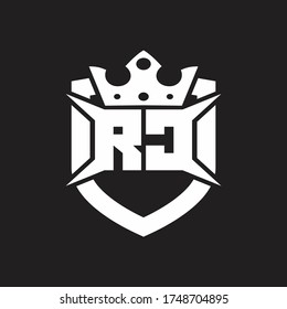 RC Logo monogram isolated with shield and crown design template