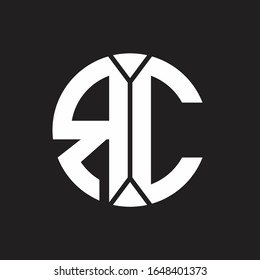RC Logo monogram with piece circle ribbon style