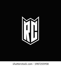 RC Logo monogram with shield shape designs template vector icon modern