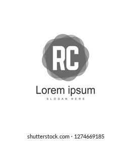 RC Logo template design. Initial letter logo template design