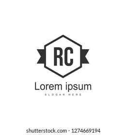 RC Logo template design. Initial letter logo template design