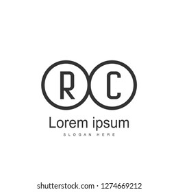 RC Logo template design. Initial letter logo template design