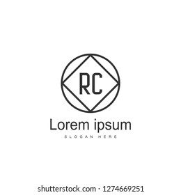 RC Logo template design. Initial letter logo template design