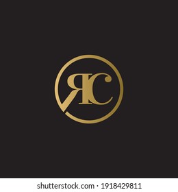 rc luxury logo design vector icon linked