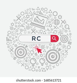  RC mean (retail company) Word written in search bar ,Vector illustration.