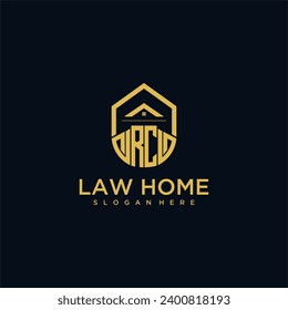 RC monogram initial logo for lawhome with shape home design
