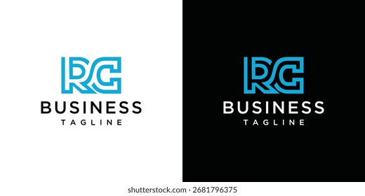RC monogram letter logo is made with lines, a design for a luxurious, elegant and simple business.	
