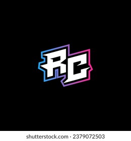 RC monogram logo design with abstract shape concept in vector
