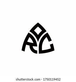 RC monogram logo with modern triangle style design template isolated on white background
