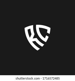 Rc Monogram Logo Shield Shape Design Stock Vector Royalty Free Shutterstock