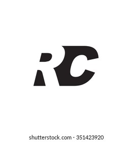 RC negative space letter logo