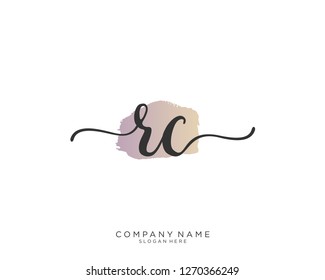 RC R C Initial handwriting logo vector 