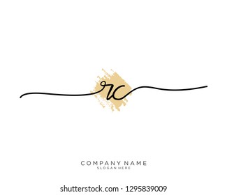 RC R C Initial handwriting logo template