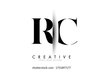 RC R C Letter Logo Design with Creative Shadow Cut Vector Illustration Design.