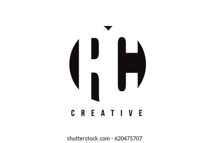 RC R C White Letter Logo Design with Circle Background Vector Illustration Template.