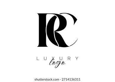 Logotipo de tipografía de monograma de letra RC Serif para una identidad de marca de Premium elegante