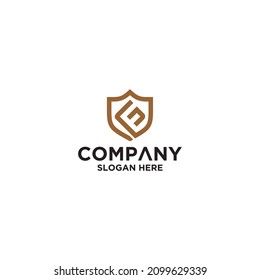 RC shield letter logo design template