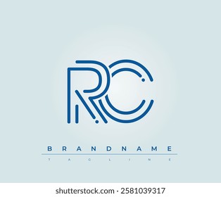 RC Technology Letter Logo Template. This tech letter logo is a graphic mark that uses letters to represent a technology company.