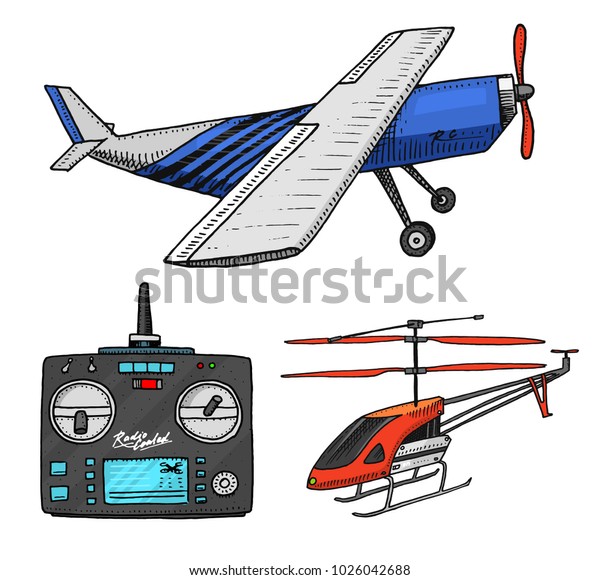 RC transport,\
aircraft, remote control models. toys design elements for emblems,\
revival radios tuner broadcasting system. Innovative technologies.\
engraved hand drawn.
