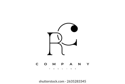 RC Typography Logo Design. Stylish monogram design depiction featuring the letters R and C combined in an artistic signature style, delivering a unique and creative visual representation.