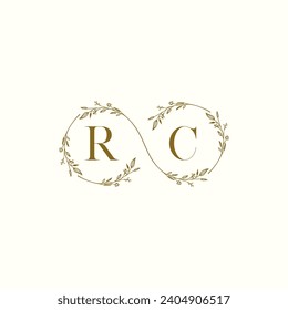 RC wedding infinity in elegant monogram with high quality professional design that will print well