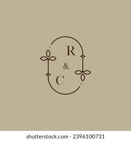 RC wedding initial logo in high quality professional design that will print well across any print media