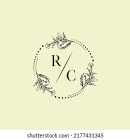 Cartas iniciales del logotipo de boda RC con un diseño profesional de alta calidad que se imprimirán en cualquier medio impreso