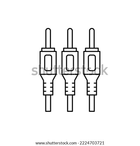 RCA cable icon in line style icon, isolated on white background