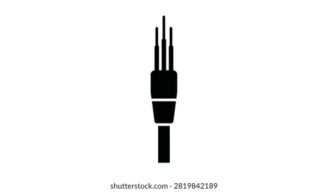 Rca Connector Silhouette In Black And White