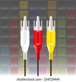 rca connectors with equaliser music background