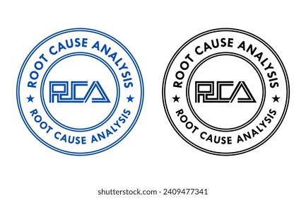 RCA - Root Cause Analysis acronym design logo template illustration